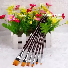 5 pcs Nail Art Brush Flat Head Painting Polish Set High Quality