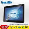 New arrival 13.3 inch wall mount touch screen advertising player digital signage with TFT-LCD Win 10