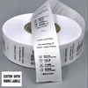 Huzhou wholesale 100% polyester care label woven edged satin ribbon