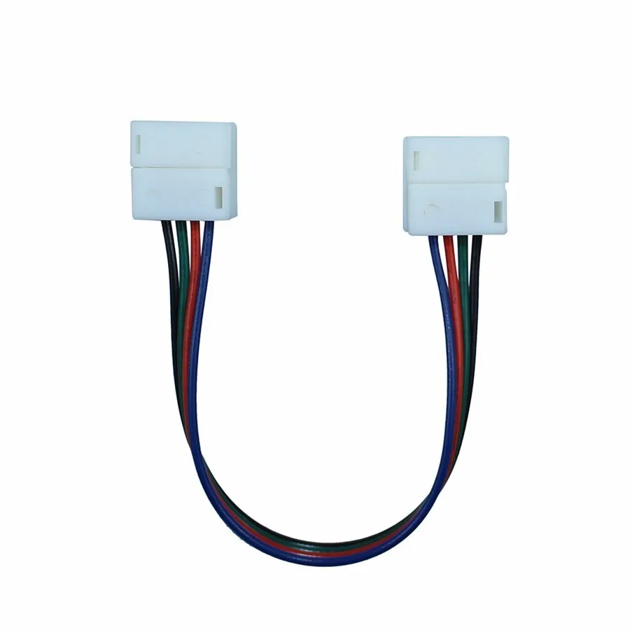 10mm 4 Pin 8mm 2 Pin Connector Wire Adapter For SMD 5050 3528 RGB LED Strip Light Connectors Cable Free Soldering