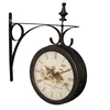 2019 Wholesale double sided train station wall clock for decor