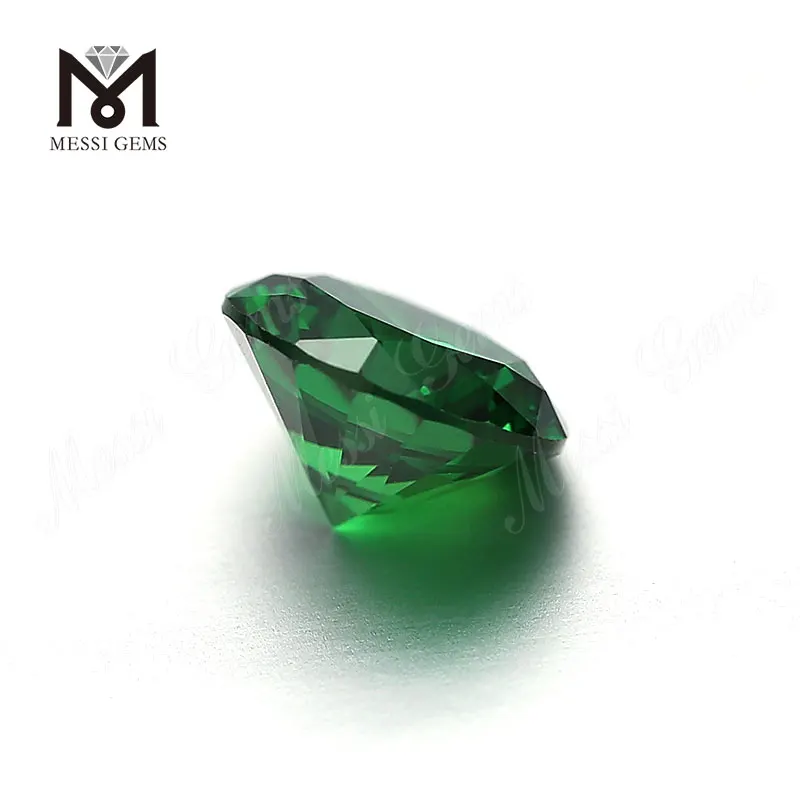 All'ingrosso verde cz gemstone allentato rotondo 8mm pietra sintetica zirconi in pietra