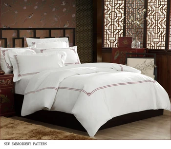 Full Size White Sateen Hotel Embroidered Duvet Covers Buy Sateen