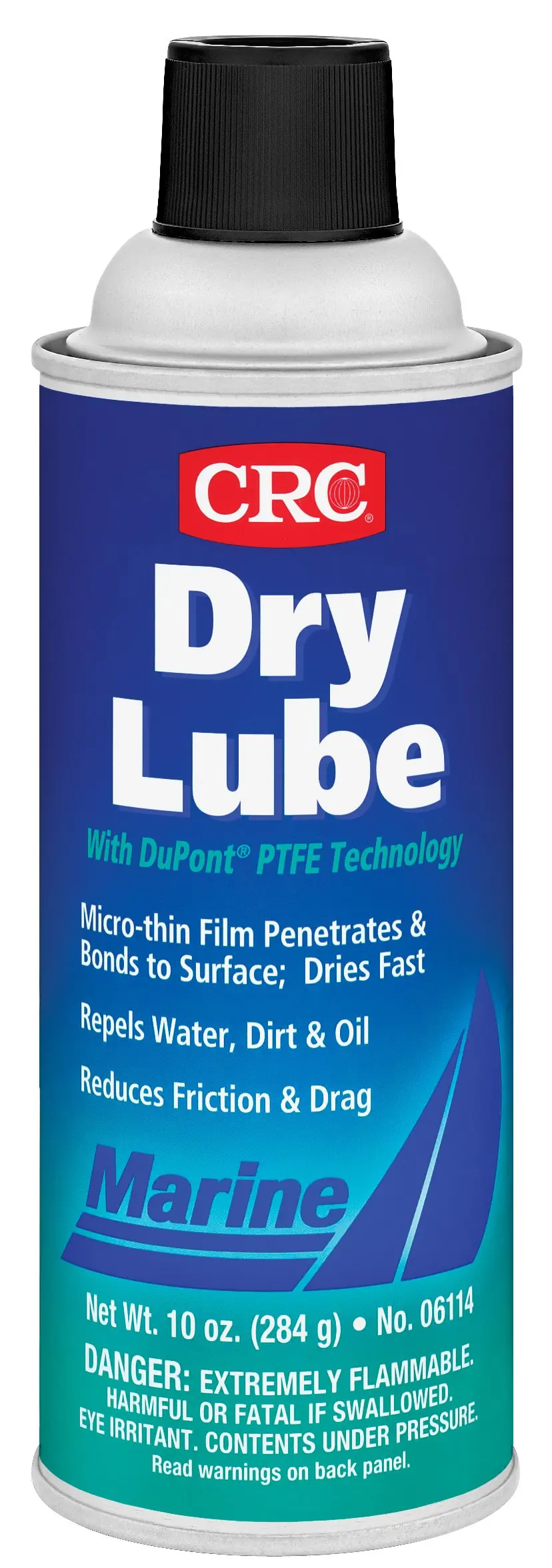 CRC Marine Dry Lube with PTFE Technology. 