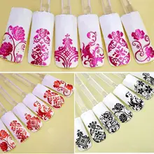 Top Nail 108 Design Gold Foil Flowers Stickers For Nails 6 Color Metal Bronzing Decal 3D Nail Art Sticker Tips Decorations JH125
