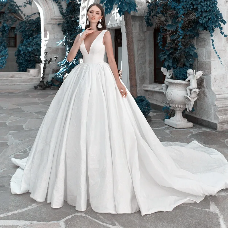 elegant satin wedding gowns