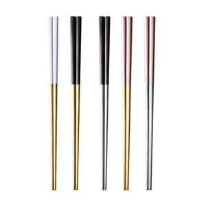 Image of Korean Personalized Black gold Chopsticks 304 Stainless steel