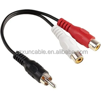 

Bxon 20cm 1 RCA Male To 2 RCA Female Y Splitter Adapter Cable