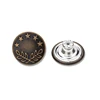 Custom retro embossed logo brass metal button for jeans