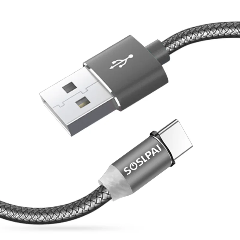 

SOSLPAI new design oem 3-in-1 usb cable nylon braided magnetic type-c usb cable