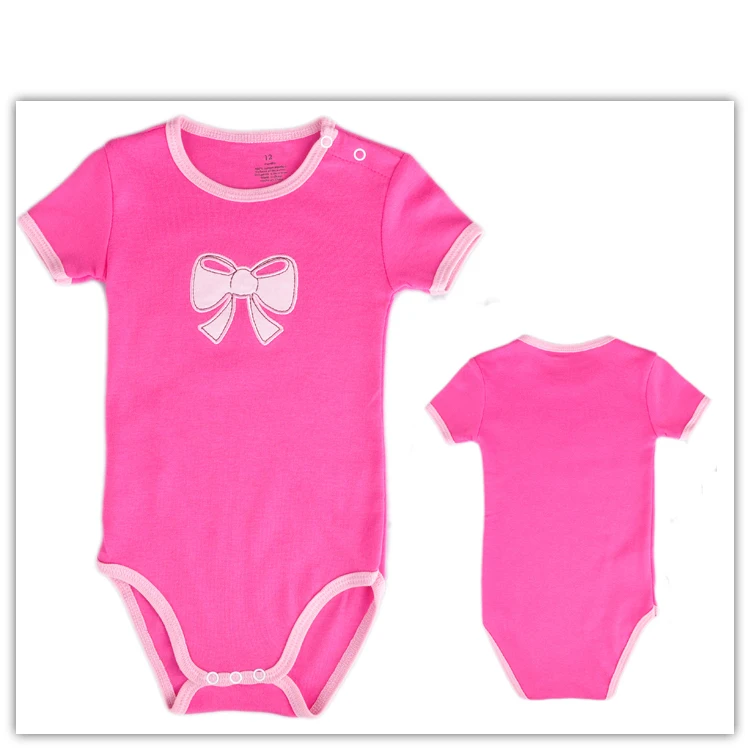 Wholesale 100% cotton short sleeve baby clothes  custom print baby romper infant bodysuit 
