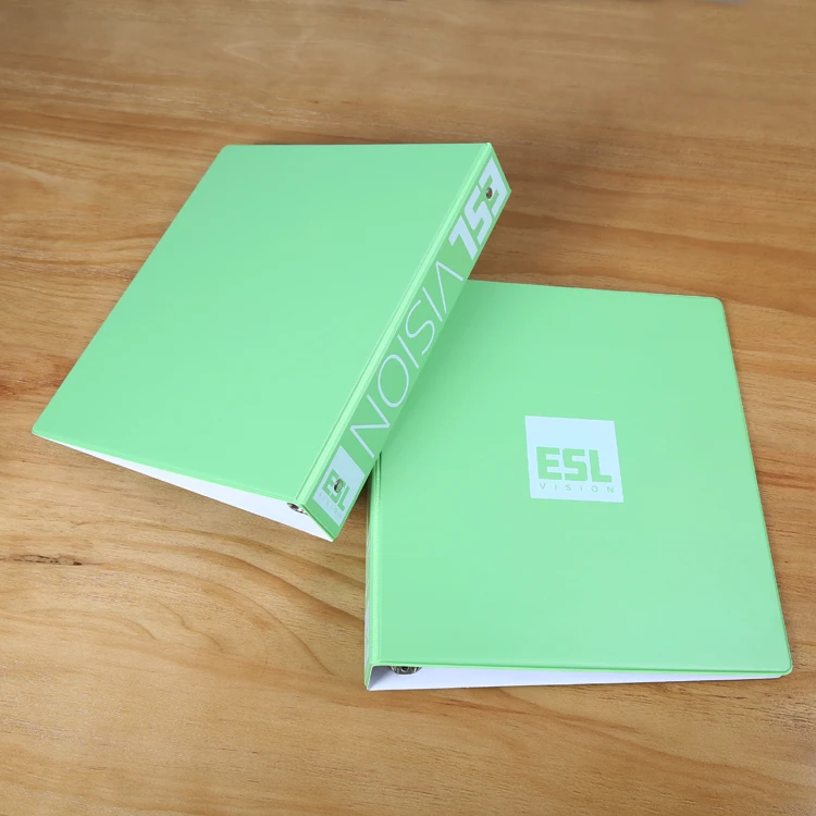 
Customized size popular plastic pvc 3 hole ring binder business card 2 pockets file folder with the logo printing 