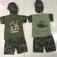 

1.4 USD BT031 Camouflage pattern cotton 3 pcs set summer child clothes, clothes kids, kids clothing sets