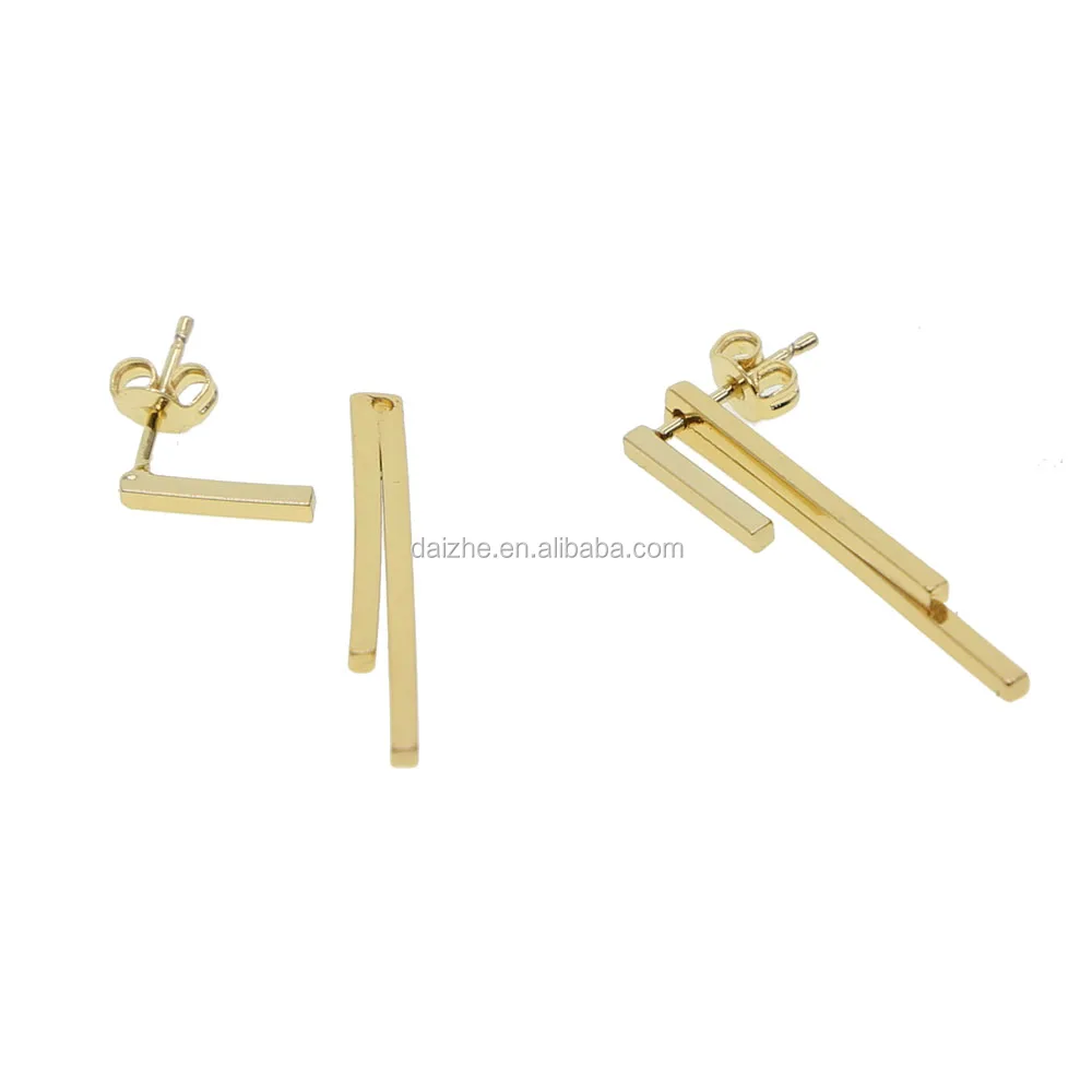 

fashion gold filled square shape bar dangle earring for women wedding earring gift
