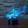 Helicopter 3d Light Fixtures Seven Colours Touch Charging Led Usb 3d Lamp Remote Control Gradual Decorative Led Night Light