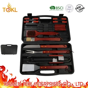 Image of 18 piece Camping Professional Stainless Steel Accessories Barbecue bbq tool box grill Kit Outdoor Cooking Set