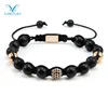 New gold health macrame black threads men and women elastic rope bracelet wholesale