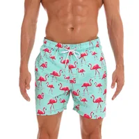

New xxxl 12 color Flamingo Printed Inner Quick Dry Men Swimming Trunks Men Swimwear Swimsuit Beachwear Beach Shorts bathing suit