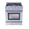 Hyxion Hyxion 30 Inch Commercial Gas Range Definition with Blue Porcelain Oven