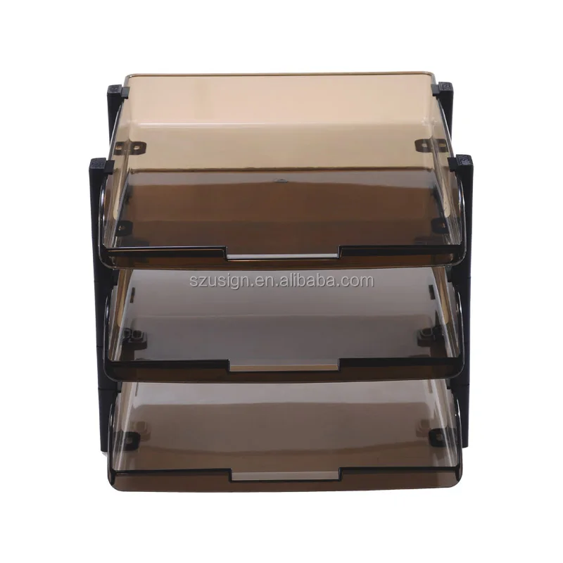 
US-5033 Transparent stacking desk tray 