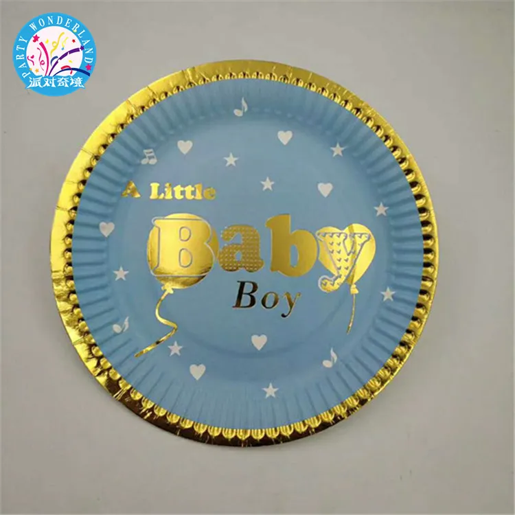 

A Little Baby Gold disposable paper plate, Customized
