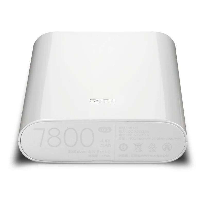 

Original New Xiaomi Zmi MF855 wifi 4G Querysystem 4G Wireless Wifi Router Mobile Power Bank 3.6V/7800mAh Micro USB, N/a
