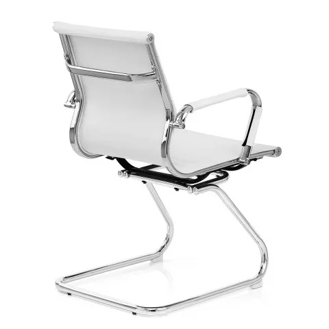 no wheel PU leather bow metal frame meeting conference room computer chair