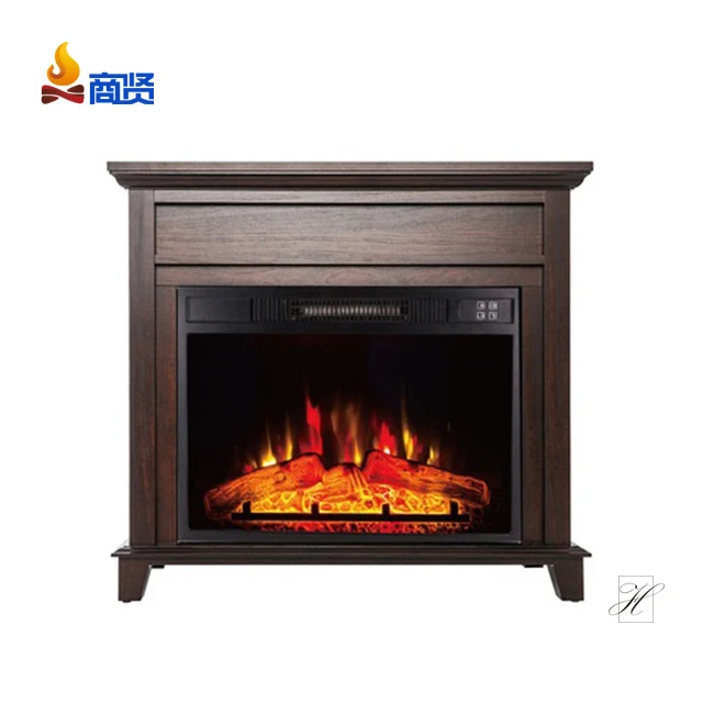 French Fireplace Wood Frame Mantle Built In Decor Flame Insert