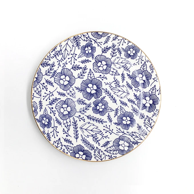 Blue Flowers Blue-and-white Ceramic Plate - Buy Blue Flowers Plate ...