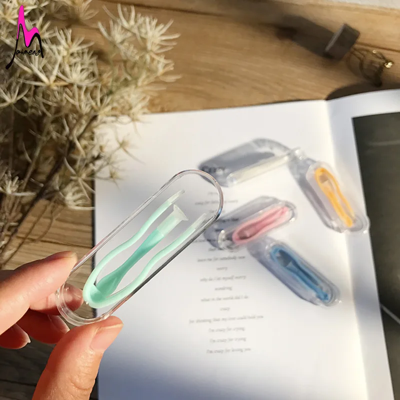 Maimeng Mini Travel Plastic Contact Lens Inserter Remover contact lenses Tweezers and Case Kit Case 5 Color