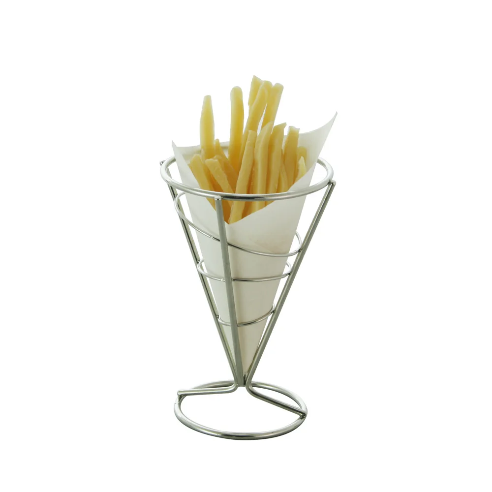 Stainless Steel French Fry Stand Cone Basket Fries Holder Buy Food Cone Holder,French Fry