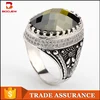 Nice technique Arabic 925 jewelry sterling silver men ring with glass stone