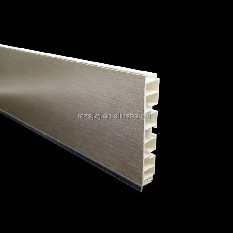 
100mm waterproof silver pvc kitchen cabinet skirting board 