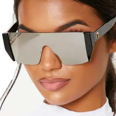 

WIIPU Futuristic One Piece Sunglasses Men Brand Designer Oversized Square Rimless Sun Glasses Black Shades sunglasses, 6 styles