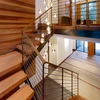 Kids staircase stand safty net modern staircase light