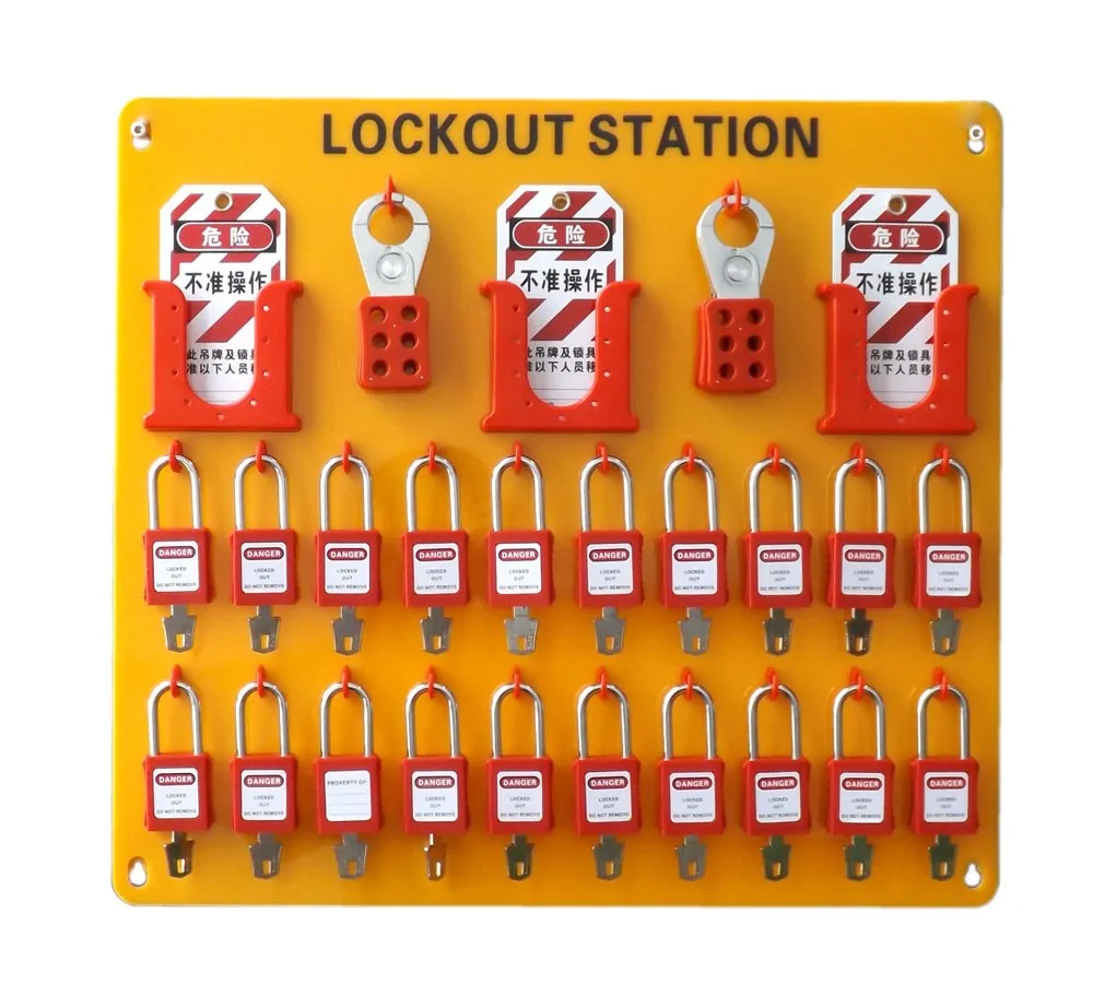 Safety Lockout Tagout Station; 20 Padlock Lockout Station@ - Buy ...