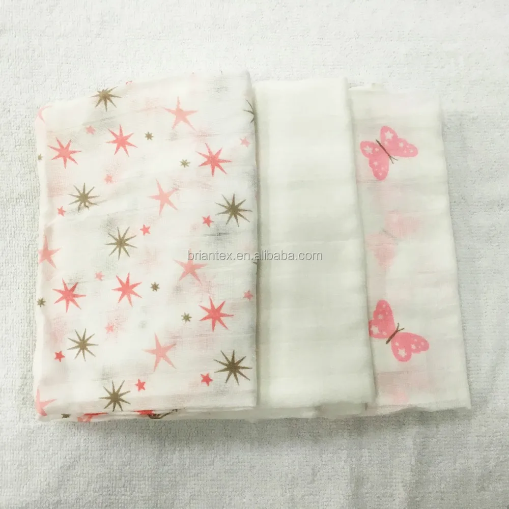Muslin Cloth Baby's 100 Cotton Printed Gauze Diaper Reusable Nappy