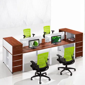 Guangzhou Supplier Classic Design Wooden Cubicle 4 Person Work