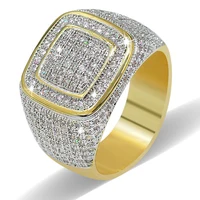 

hip hop 18k gold iced out men zircon stone ring of men