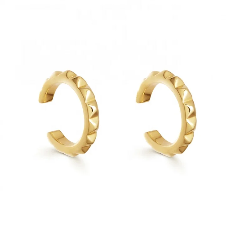 

925 silver jewelry minimalist 18K gold mini open earring cuff
