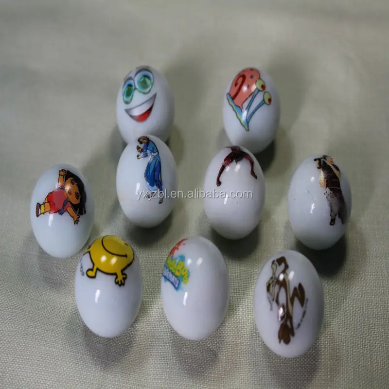 
Toy glass marbles ball with printed cartoon design 