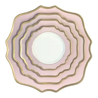 

New product elegant wedding charger plates wholesale, decorative gold rim ceramic plate chargers