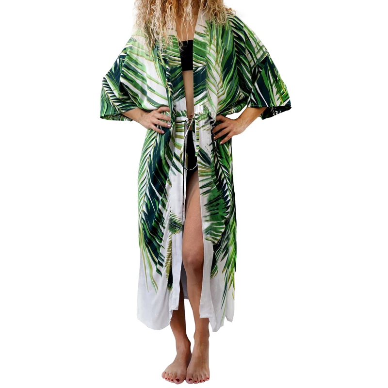 

2019 Women Hot Sale Floral Maxi Bathing Suit Cover Up, As shown