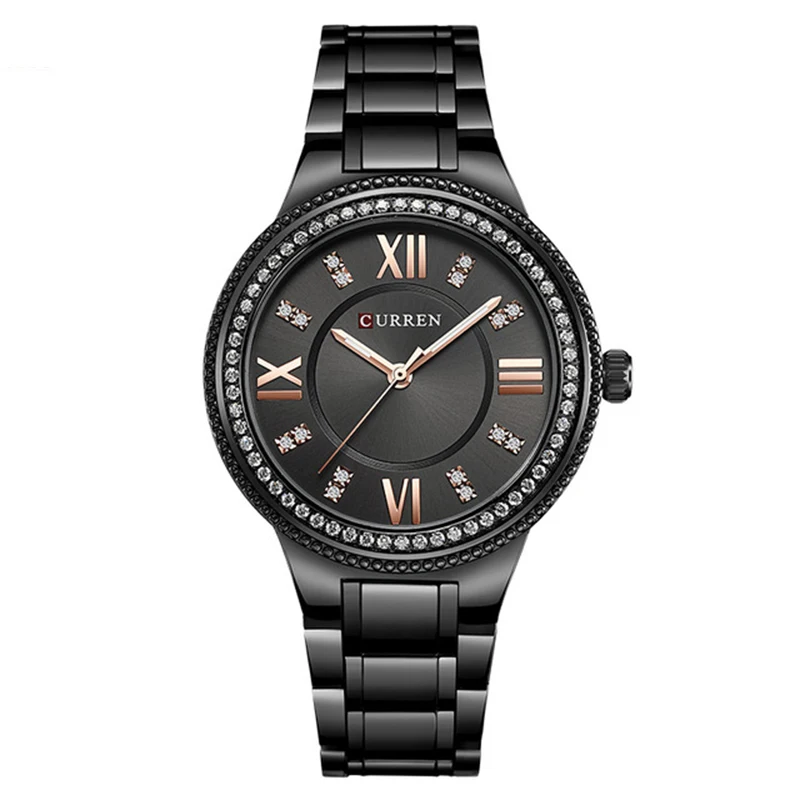 

CURREN 9004 Top Luxury Brand Women Quartz Watch Crystal Design Ladies wristwatches relogio feminino