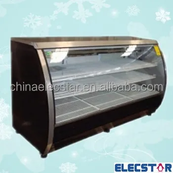 Front Glass Door Countertop Cold Deli Cake Showcase Gravity Coil