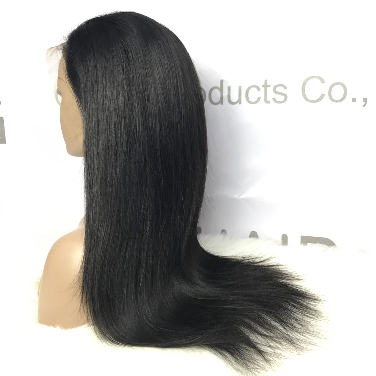 

130 150 180 density customized natural hair wig for black women straight human hair top closure lace wigs lace front wigs