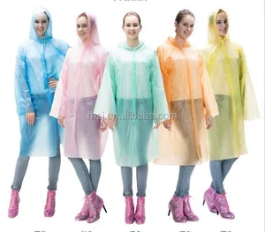 Image of Disposable LDPE plastic rain coat color&logo can customize for adult