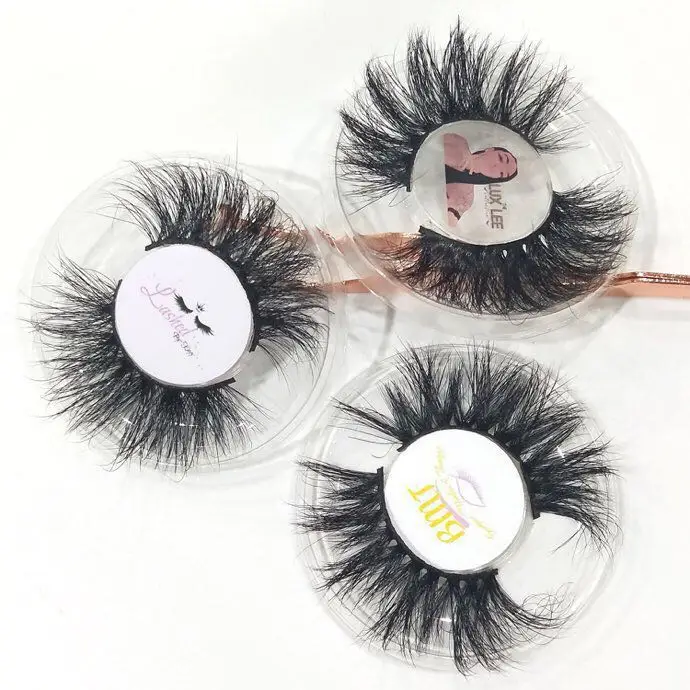 

wholesale false eyelash 5D real mink 25mm eyelashes, Natural black