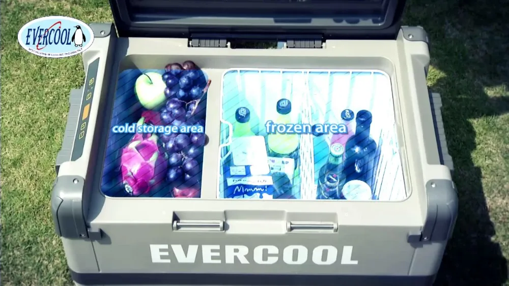 Evercool coche 12v CC refrigerador congelador compresor portátil 50L