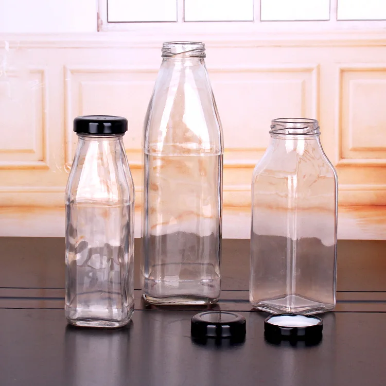 250ml french square beverage glass bottle wholesale